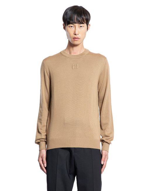 Fendi Black Sweater In Wool for men