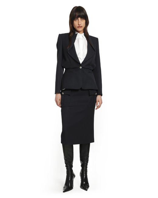 McQueen Black Folded Lapel Blazer