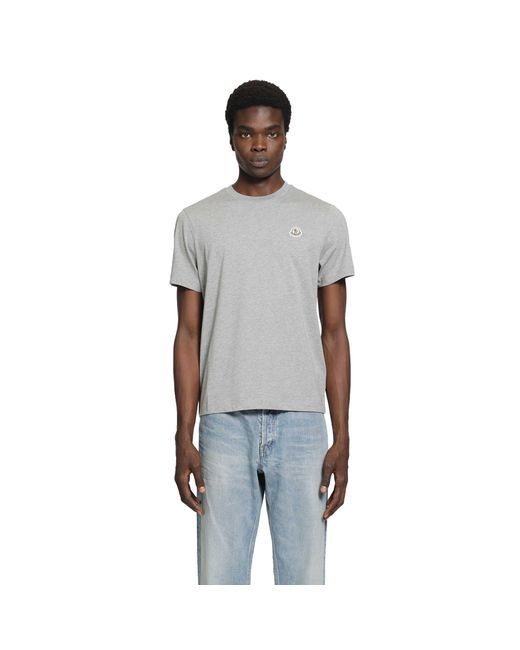 Moncler Gray Logo Patch Cotton T-Shirt (Pack Of Three) for men