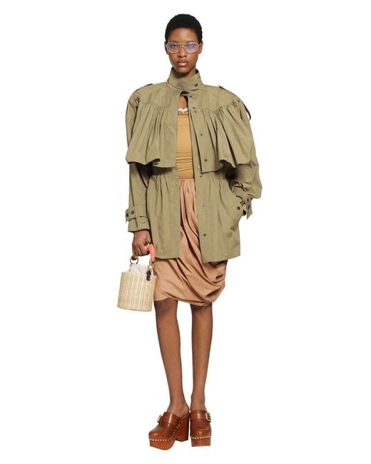 Chloé Green Short Trench Coat