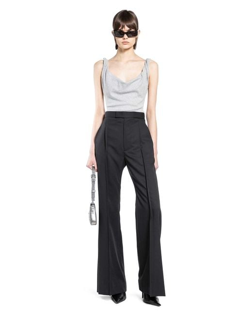 Vivienne Westwood Blue Pleated Wool Twill Wide Leg Trousers