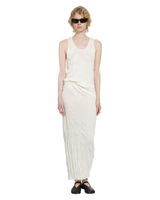 Totême  White Crinkled Knit Tank
