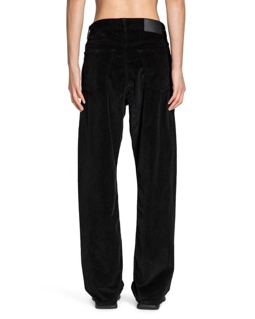 Studio Nicholson Black Pantaloni Di Velluto A Coste Riso for men