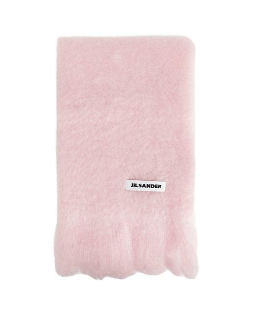 Jil Sander Pink Plain Scarf