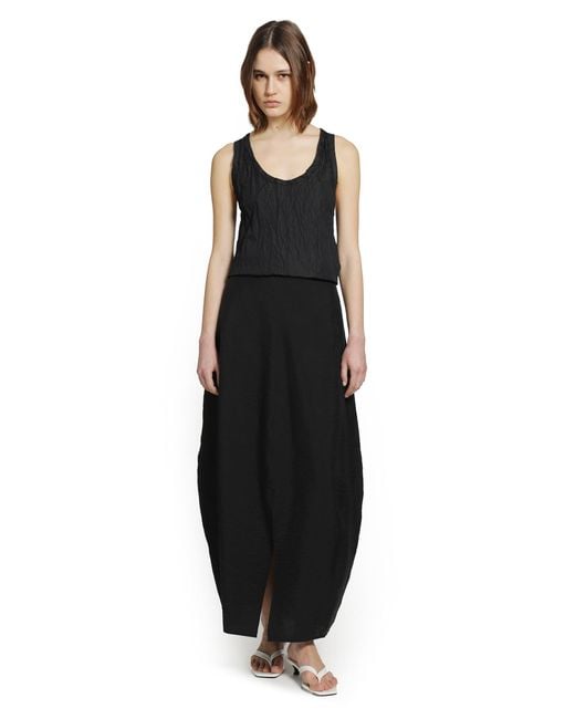 Totême Black Crinkled Cotton Tank Top