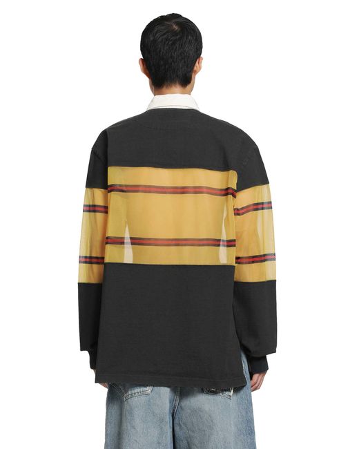 Kapital Black Dense Jersey X Sheer Jersey Rugby Polo for men