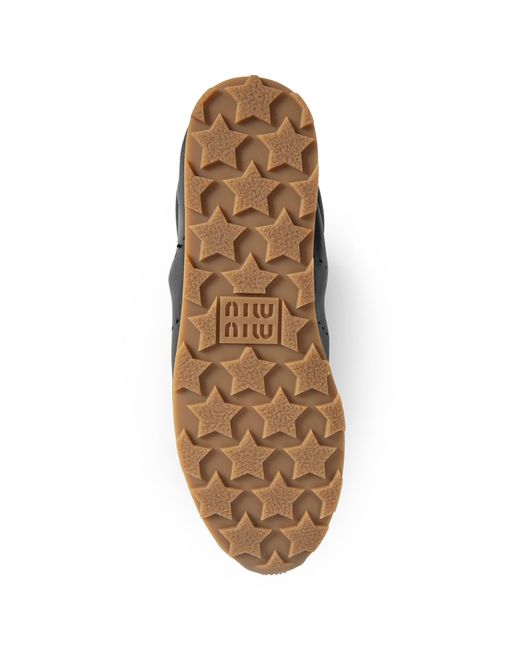 Miu Miu Black Plume Nappa Leather Sneakers