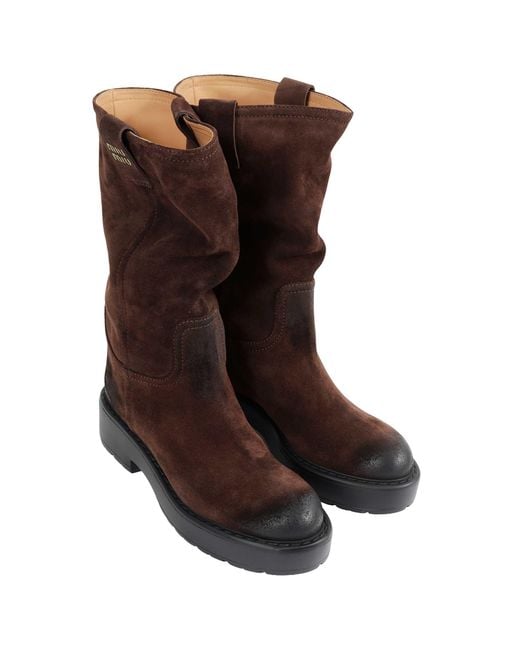 Miu Miu Brown Foule Suede Boots