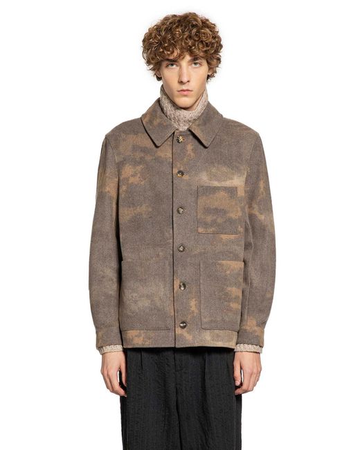 Forme D'expression Brown Felt Jacket for men