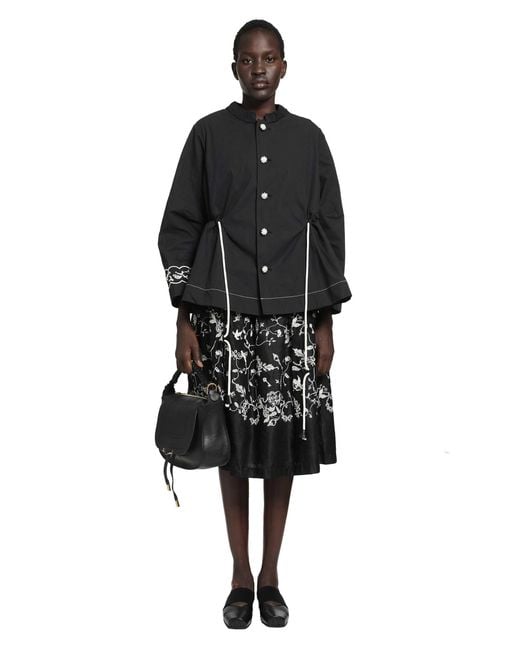 Renli Su Black Short Trench Coat