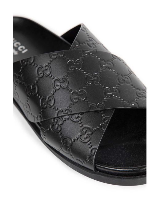 Gucci Black Rhein Criss-Cross S Gg Slip-On for men