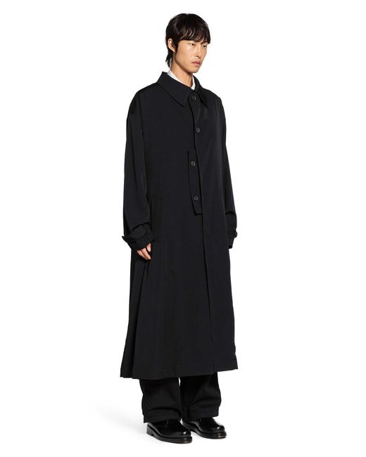 Yohji Yamamoto Black Designed Sleeves Coat for men