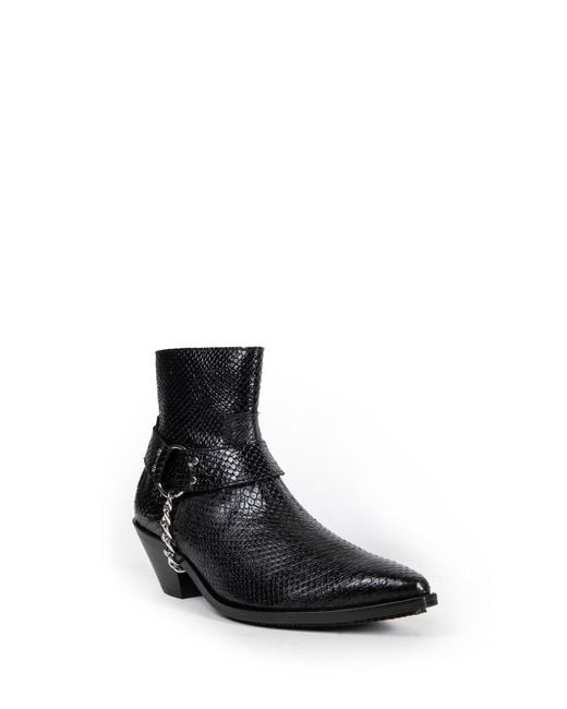 Junya Watanabe Black Snake Print Texas Ankle Boots