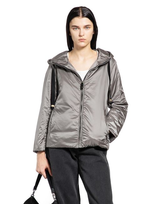 Max Mara Gray Greenh Padded Windbreaker