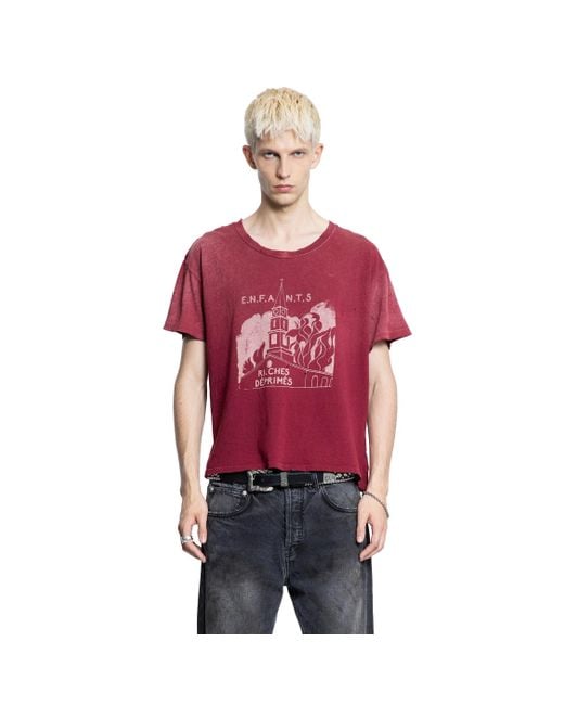 Enfants Riches Deprimes Red Burning Church T-Shirt for men