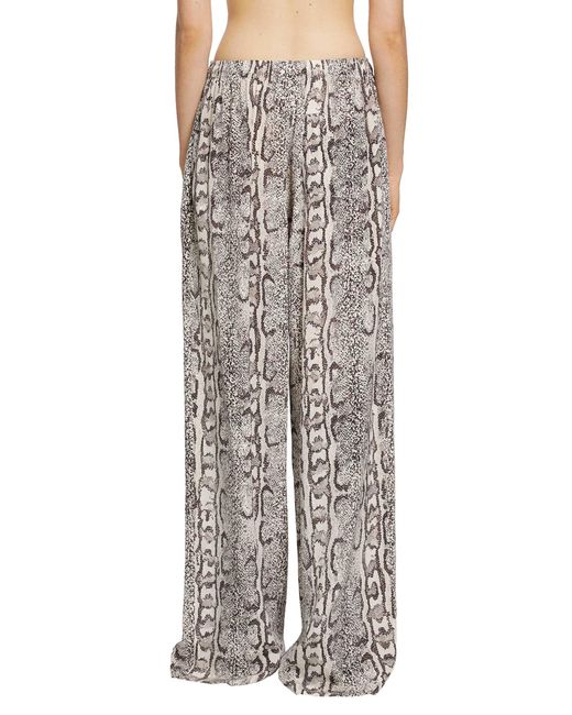 Balenciaga Gray Python Print Silk Pyjama Pants