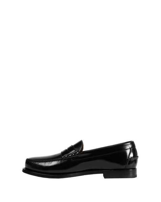 Prada Black Brushed Leather Loafers for men