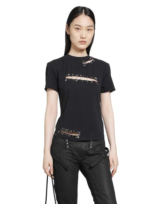 Dilara Findikoglu Black Safety Pin T-Shirt