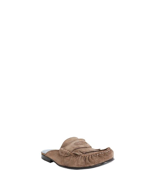 Marni Brown Suede Mule Loafers