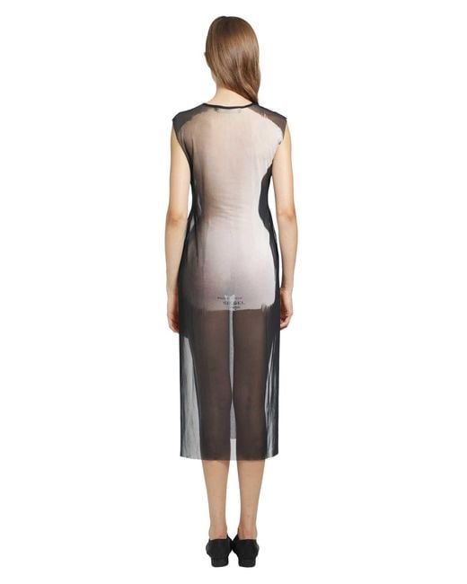 IA London Black Sheer Semi Couture Dress With Slits