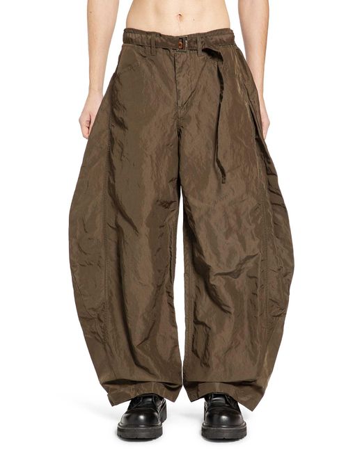 Sacai Brown Treated Nylon Twill Pants for men