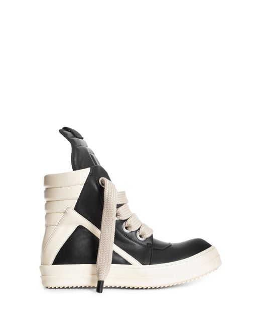 Rick Owens White Concordians Geobasket In Full Grain Cow Leather for men