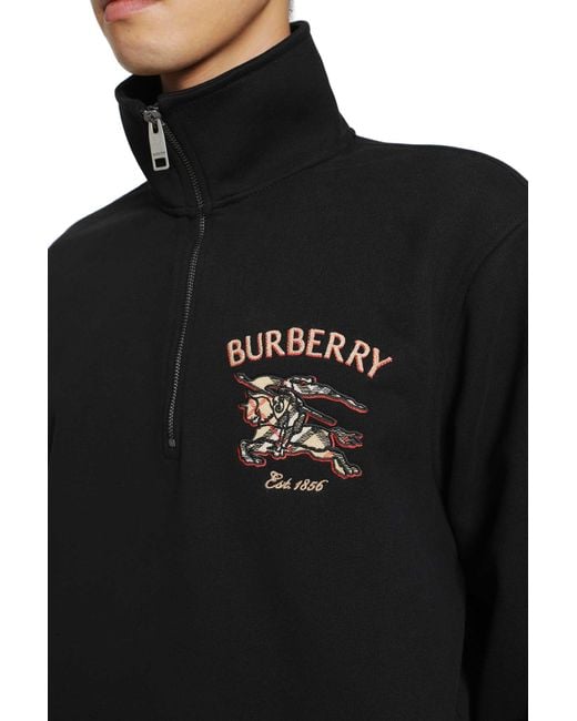 Burberry Black Knight Check Half-Zip Sweatshirt for men