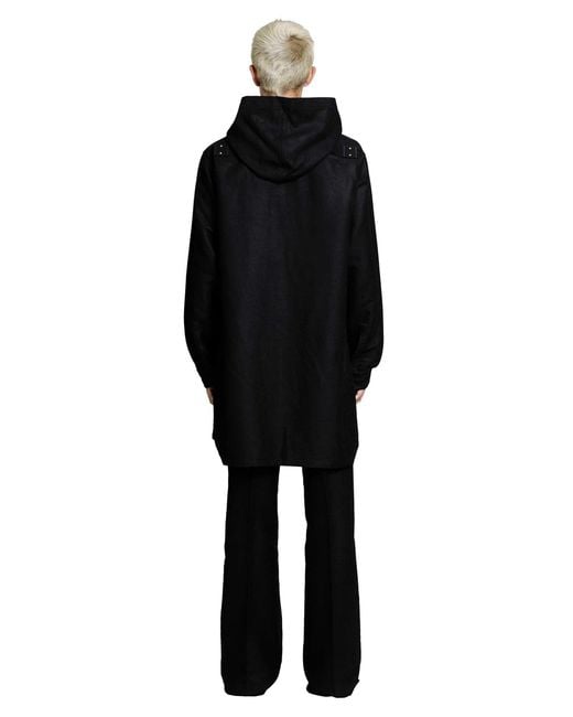 Rick Owens Black Tower Hooded Outershirt for men