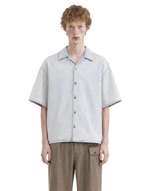 Loewe Gray Anagram Short Sleeve Shirt for men