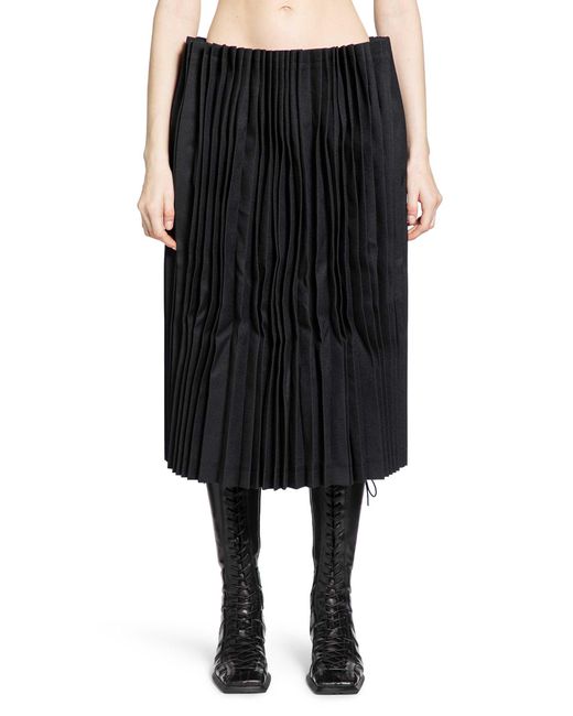 Comme des Garçons Black Ruffled Midi Skirt