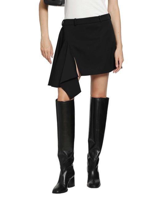 Givenchy Black Wool Slashed Mini Skirt