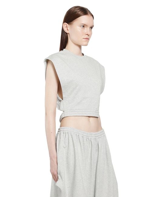 Alaïa Gray Fleece Jersey Top