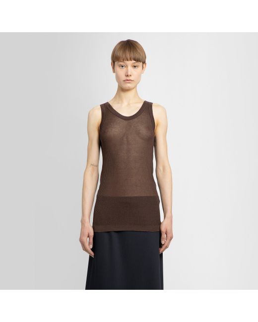 Lemaire Brown Tank Tops