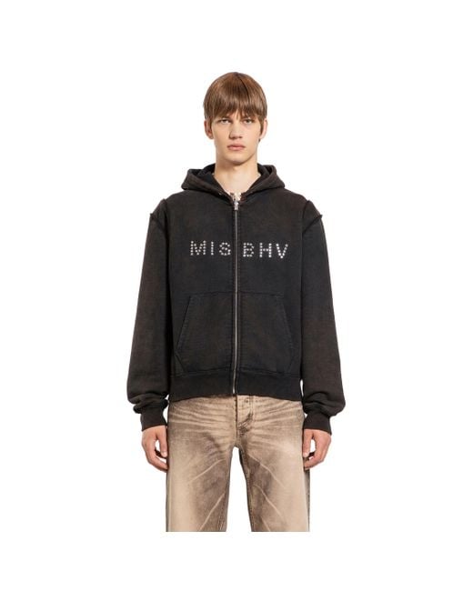 M I S B H V Black Felpa Con Cappuccio Star Teddy for men
