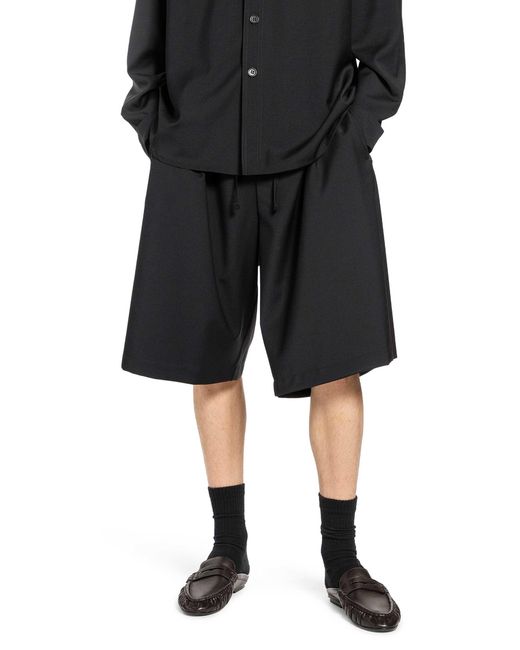 ROSE BURRITO Black Basketball Wool Shorts for men