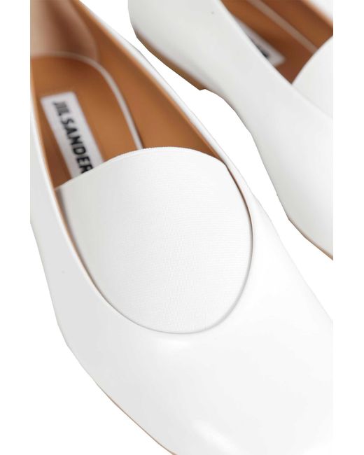 Jil Sander White Elyss Ballerina