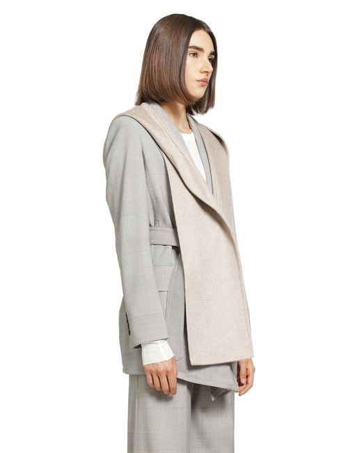 Max Mara Gray Double Cashmere Broadcloth Stole