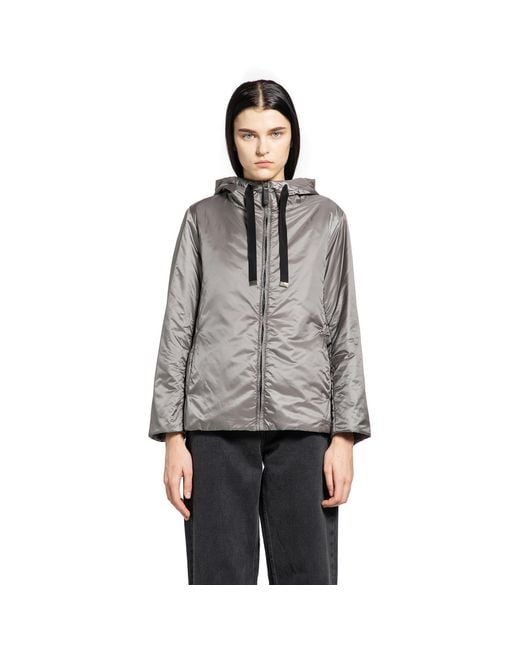 Max Mara Gray Greenh Padded Windbreaker