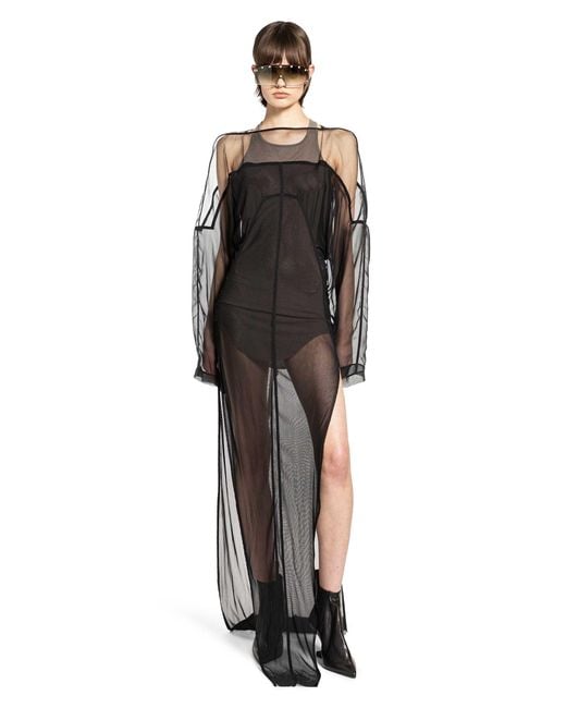 Rick Owens Black Temple Collage Gown