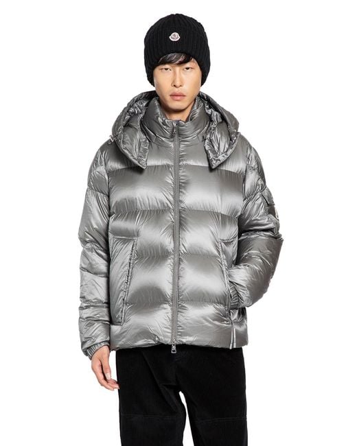 Moncler Gray Couyere Hooded Short Down Jacket for men