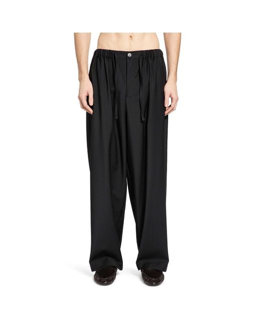 ROSE BURRITO Black Wool Pyjama Trousers for men