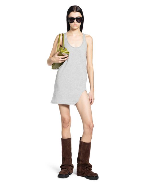The Attico White Light American Fleece Mini Dress