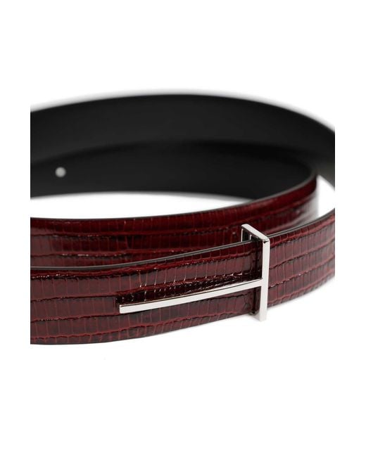 Tom Ford Brown Printed Tejus Reversible T Belt for men
