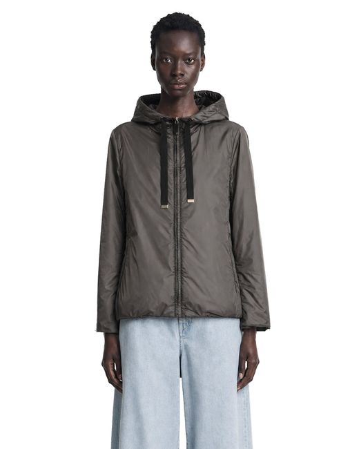 Max Mara Black Padded Water-Repellent Hooded Jacket