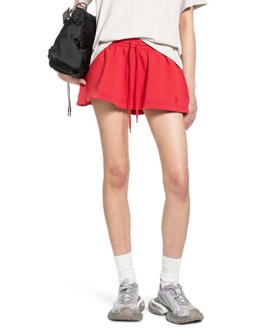 Balenciaga Red Lion Football Shorts Mini Skirt