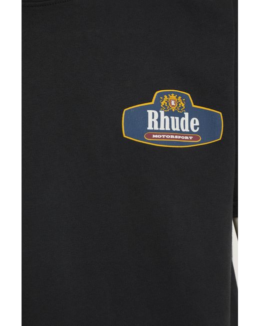 Rhude Black Racing Crest Tee for men