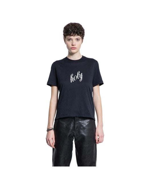 Ann Demeulemeester Blue Fanie 'Holy' Standard T-Shirt