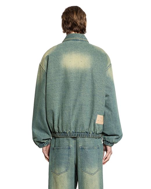 Song For The Mute Green Padded Denim Jacket for men