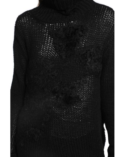 Ann Demeulemeester Black Fransina Turtleneck Sweater