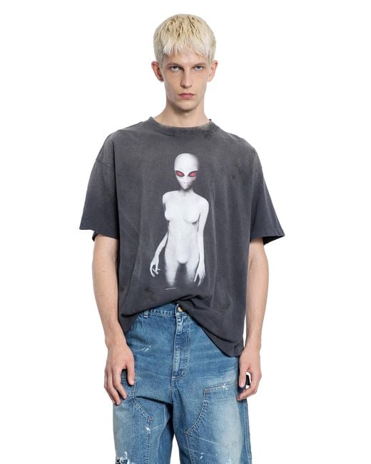 Saint Michael Alien Short Sleeve T-Shirt in Blue for Men | Lyst